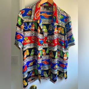 Vintage Corey B 100% Silk Button Down Blouse - Size 10